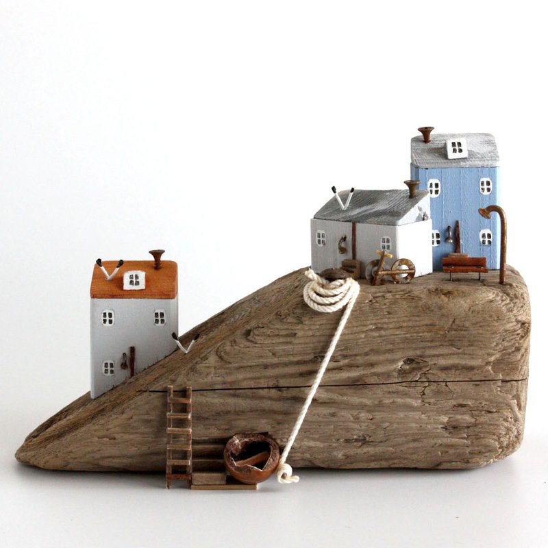 Driftwood interior - The sound of the waves and seagulls - W621 - ของวางตกแต่ง - ไม้ 