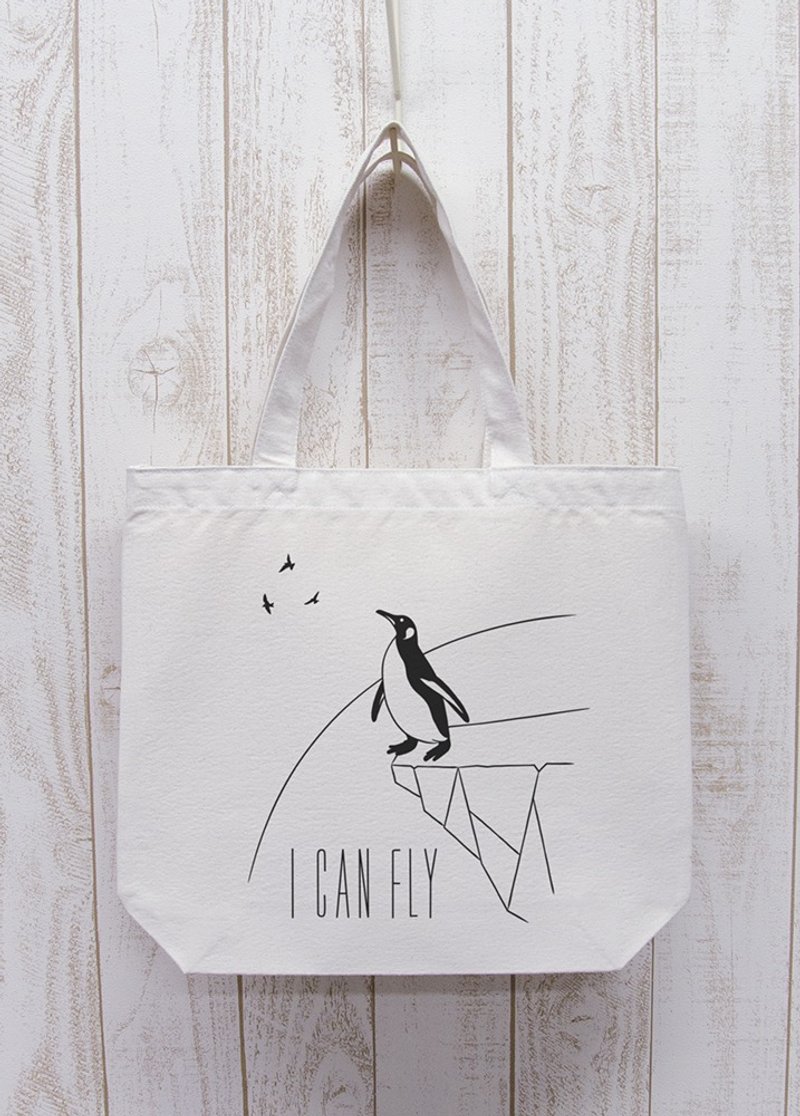 I CAN FLY　ペンギン トート　ナチュラル / R010-BT-NA - 其他 - 棉．麻 白色