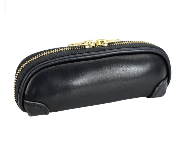 RRL - ブラック インド製牛革メガネケース Double RL(RRL) Leather Glasses Case ダブルアールエル 本革