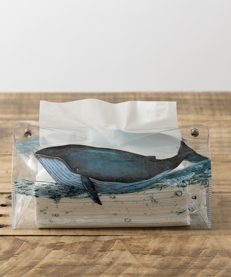 クリアティッシュケース ビニール製  S. Whale/ Animal 14 - 面紙盒 - 其他材質 透明