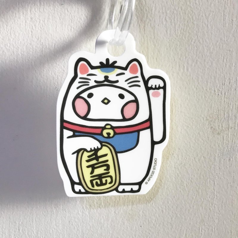 布籽生物 招財貓 行李吊牌 壓克力 吊飾 - 行李吊牌 - 壓克力 白色