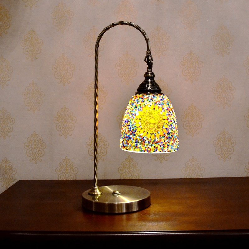 【DREAM LIGHTS】Turkish style mosaic collage table lamp thick glass mosaic table lamp - Lighting - Colored Glass Multicolor