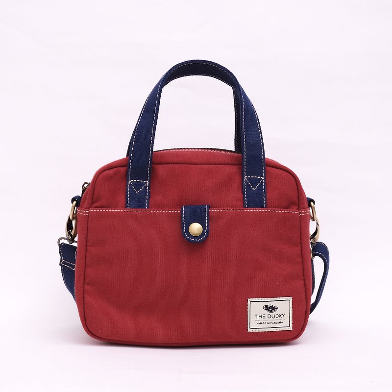 mini bag - red - กระเป๋าแมสเซนเจอร์ - ผ้าฝ้าย/ผ้าลินิน สีแดง