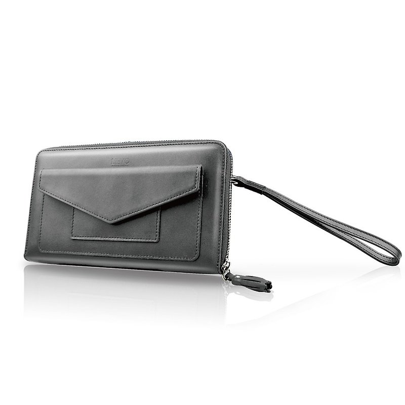 【LIEVO】STORY - Travel Phone Wallet_Fog Ink Gray - กระเป๋าแมสเซนเจอร์ - หนังแท้ สีเทา