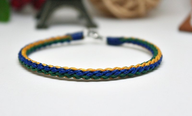 Hand-knitted silk Wax thread<Deep> //You can choose your own color// - สร้อยข้อมือ - ขี้ผึ้ง สีน้ำเงิน
