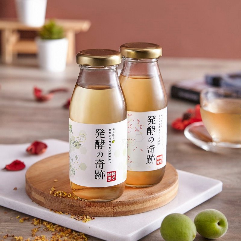 【永禎】輕醋飲200ML l 蜂蜜桂花+梅子酵素 綜合2入 開瓶即飲 - 醋/水果醋 - 新鮮食材 粉紅色