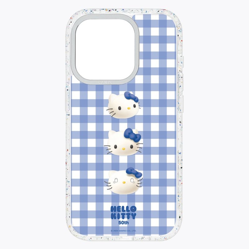 HelloKitty 50週年－野餐趣(藍) 透彩框 標準版/磁吸版 iPhone - 手機殼/手機套 - 環保材質 藍色