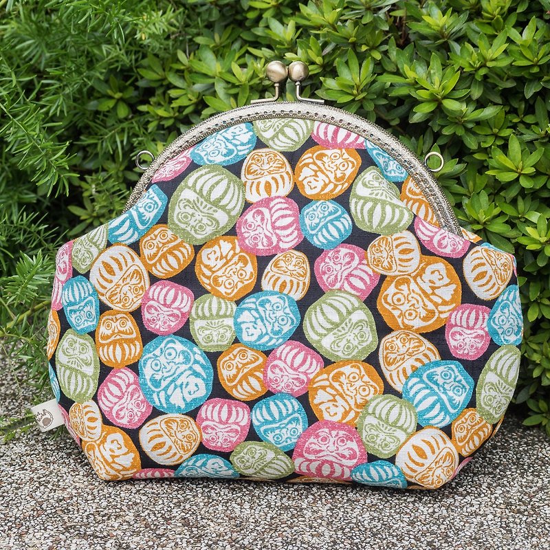 [Fu Shen fruit candy - color] retro metal mouth gold bag - big section # carry bag #斜袋# cute - Messenger Bags & Sling Bags - Cotton & Hemp Multicolor