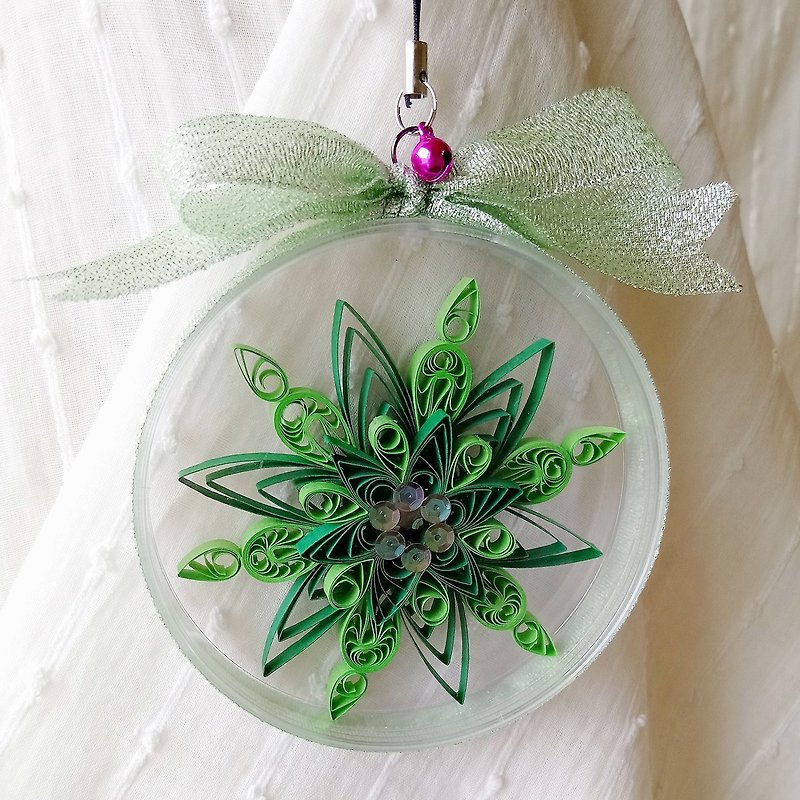 Christmas green snowflake paper quilling ornament