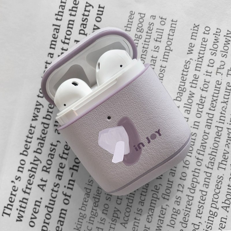 Leather AirPods Case, Custom Leather Case for Apple AirPods 1& 2, Earphones Case - Headphones & Earbuds Storage - Genuine Leather Purple