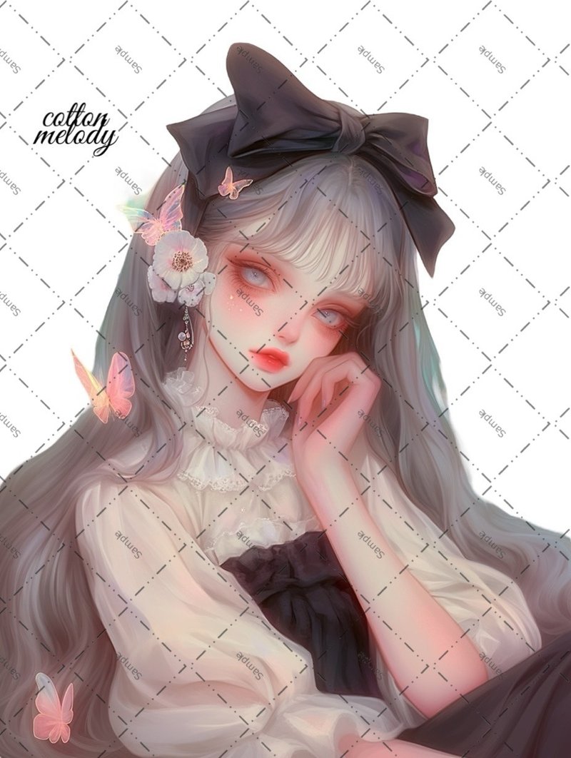 original sticker no.1801 人物ステッカー オリジナルステッカー オリジナル人物ステッカー 装飾ステッカー cotton melody - 貼紙 - 紙 
