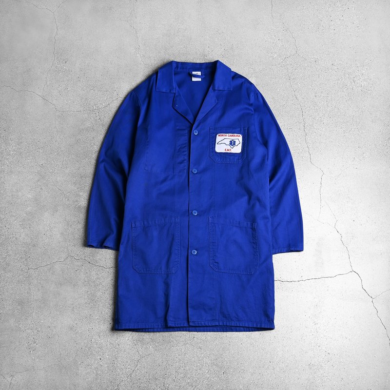 歐洲藍染工裝外套 / Vintage 古著 - 男夾克/外套 - 棉．麻 藍色