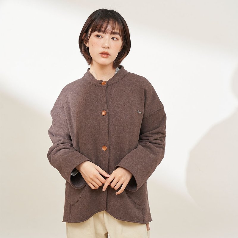 Brushed Fleece Warm Thick Jacket with Pockets - Available in 2 Colors - ชุดเดรส - ผ้าฝ้าย/ผ้าลินิน หลากหลายสี