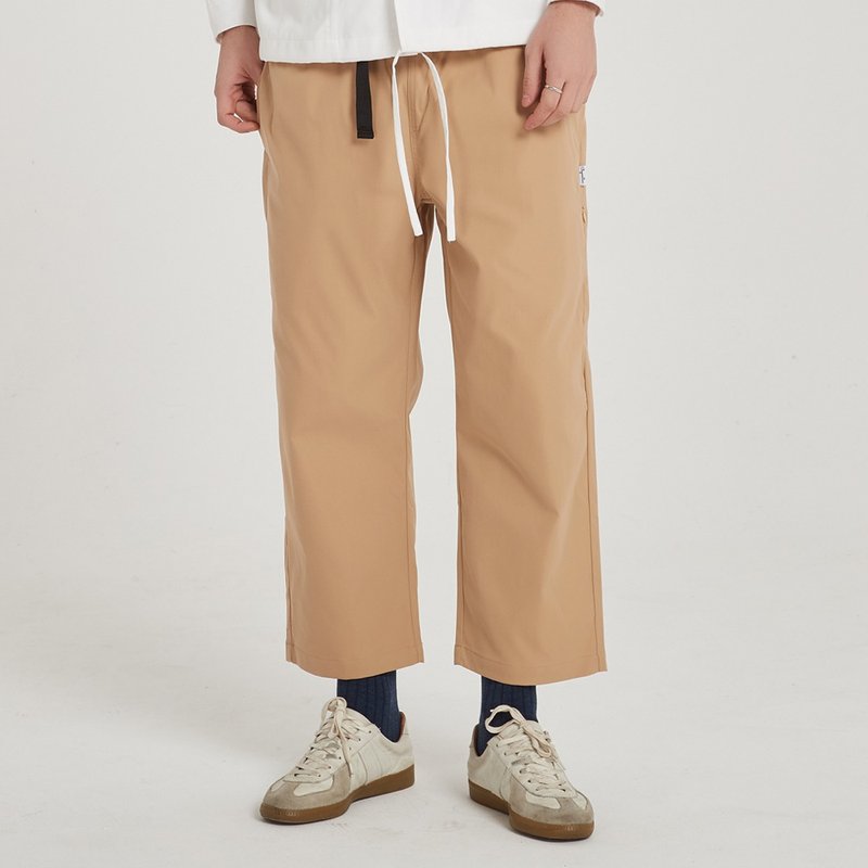 寬版剪裁九分褲 Wide Ankle Pants/簡約/素色/情侶服/長褲 - 男長褲/休閒褲 - 棉．麻 黑色