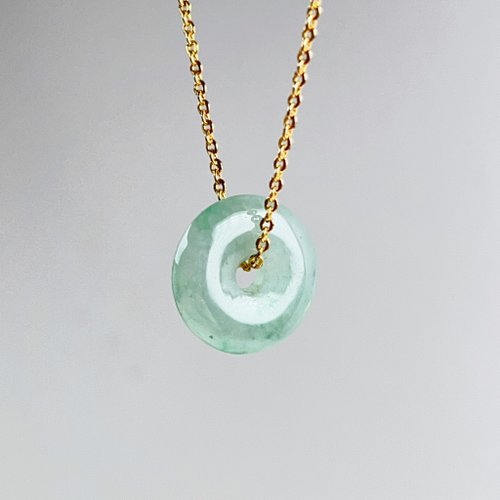 瓔珞珠寶盒 E.L.Jewelry Box 【願‧平安】冰綠翡翠平安扣項鍊 | 天然緬甸玉A貨翡翠 | 送禮