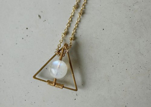 MYTH: Triangular Geometric Indian 6A Ice Moon Stone Necklace