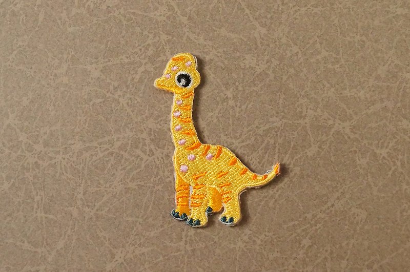 Ganzilong Self-adhesive Embroidered Cloth Sticker-Dinosaur Revival Series - เย็บปัก/ถักทอ/ใยขนแกะ - งานปัก สีเหลือง