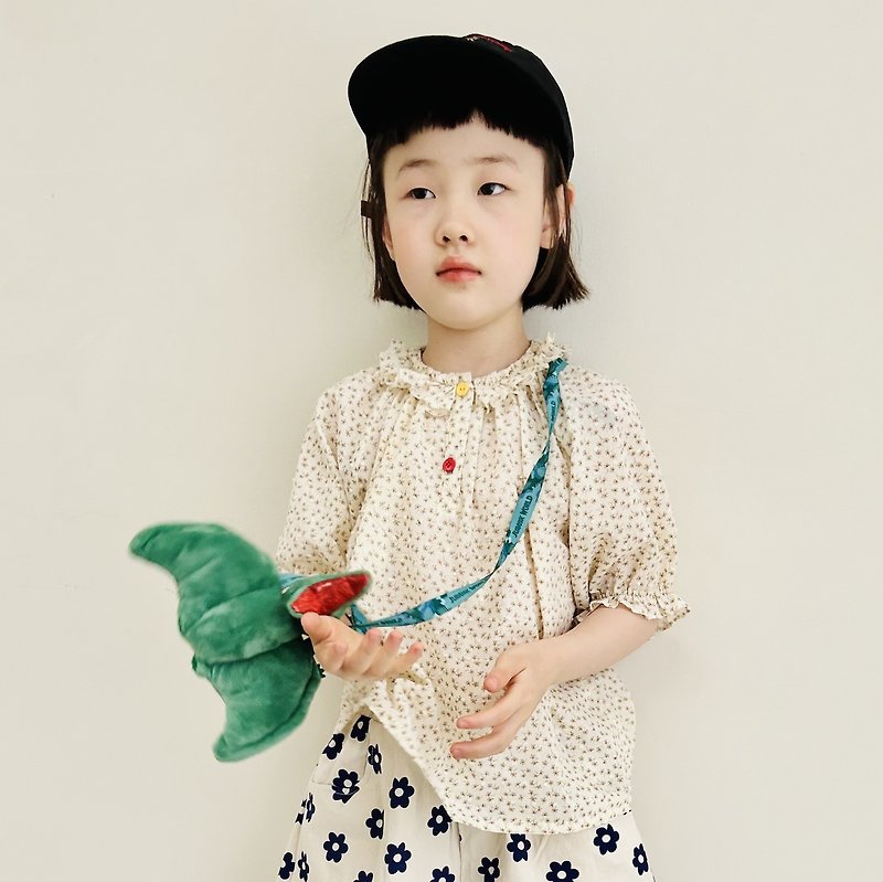 Retro floral pure cotton top/children's clothing - เสื้อยืด - ผ้าฝ้าย/ผ้าลินิน หลากหลายสี