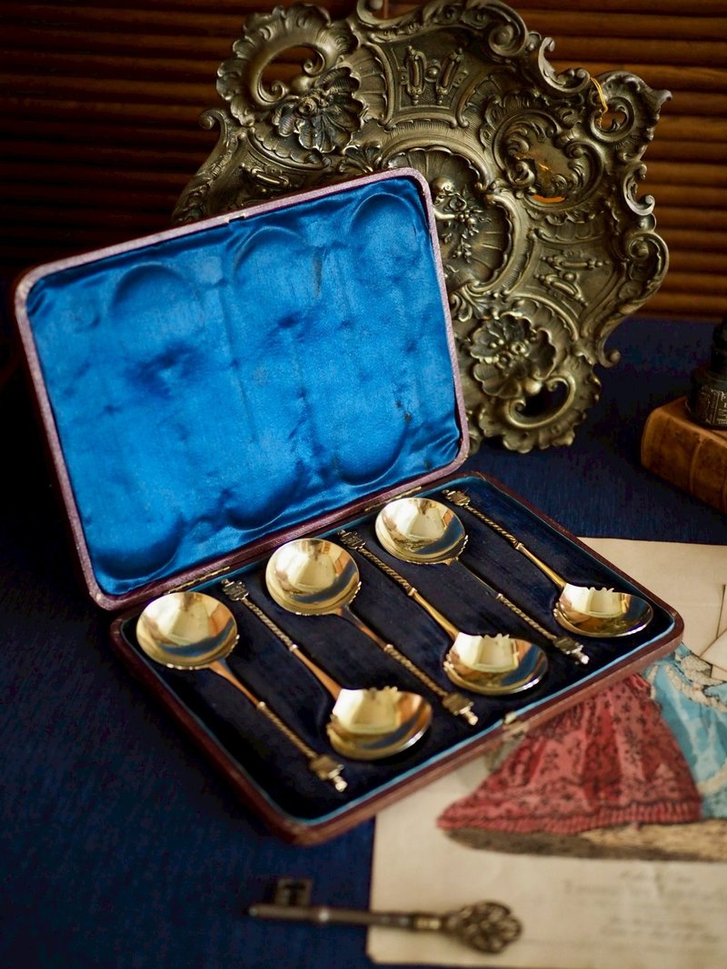 英倫 1865年鎏金純銀匙組 - 擺飾/家飾品 - 純銀 銀色