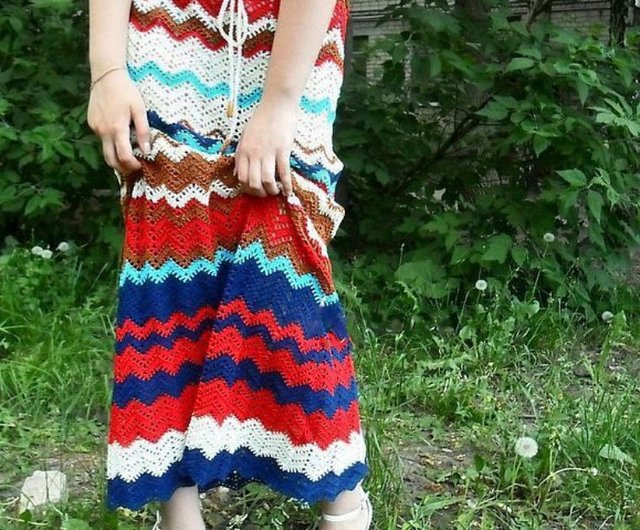 Crochet hotsell skirt striped