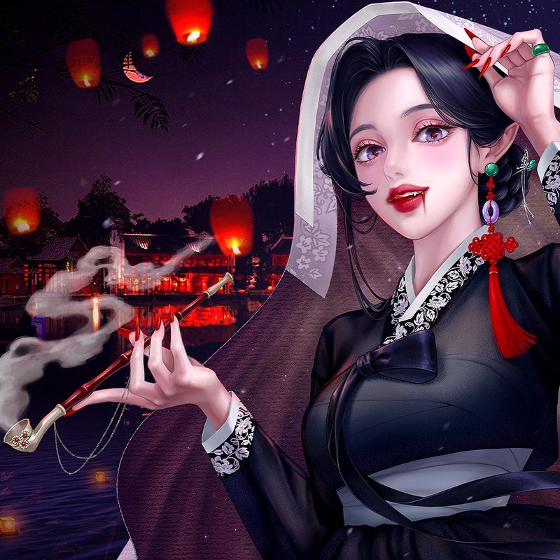 a series of horror movies, A nine-tailed fox (4Color) - 貼紙 - 紙 多色