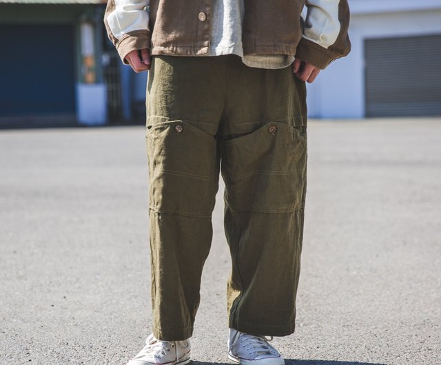 Off-season sale】Hemp00 Snow Cocoon Pants-Weed Green繭型褲- 設計館