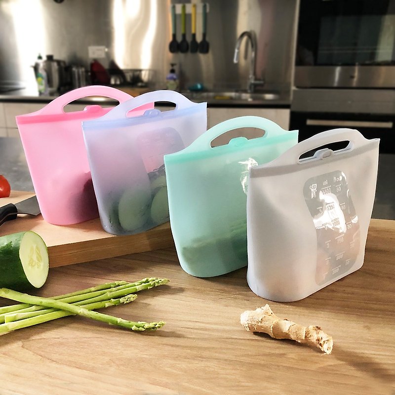 Upgraded version of jelly QQ Silicone food zipper bag/packing bag (various sizes) - Cookware - Silicone Multicolor