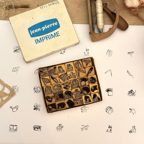 木製スタンプ　アンティーク　フランス ✨フランスアンティーク風 木製スタンプセット✨ - メルカリ