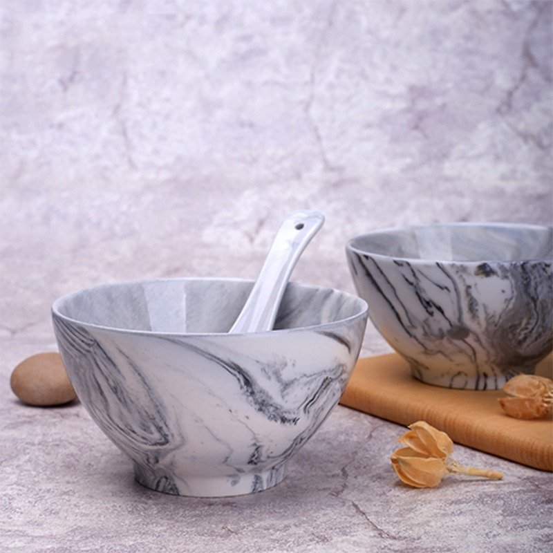[JOYYE ceramic tableware] painted bowl - gray (a set of 2) - ถ้วยชาม - เครื่องลายคราม 
