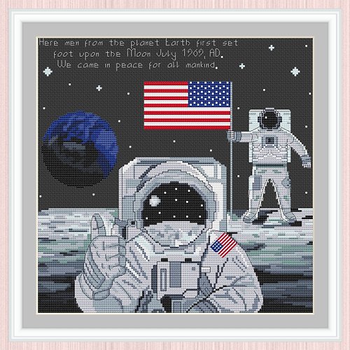 LarisaStitch Apollo 11 Cross Stitch Pattern | Moon Landing | Lunar Landing | First MoonWalk |