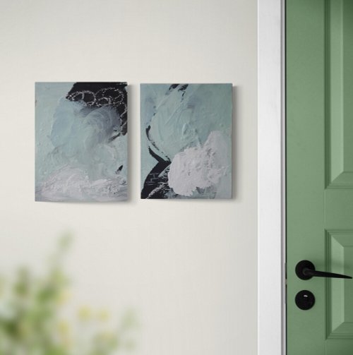 ccyartwork 簡單抽象佈置海報2張組-嫩綠色/居家佈置/裝飾/禮物/原畫印刷