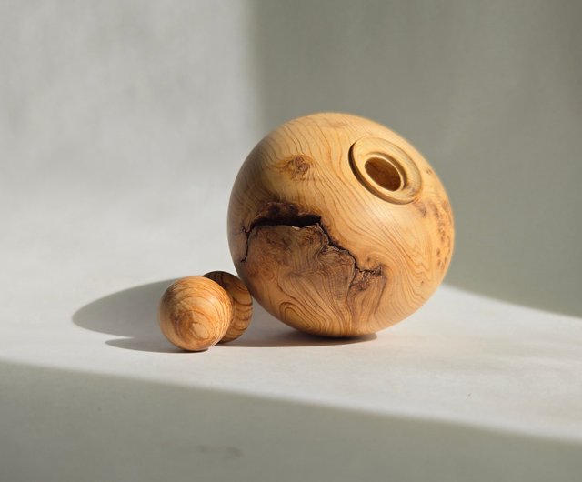 絕品【洞洞檜木聚寶盆】台灣檜木居家/辦公/開運聚/ TONCH WOOD｜擺飾