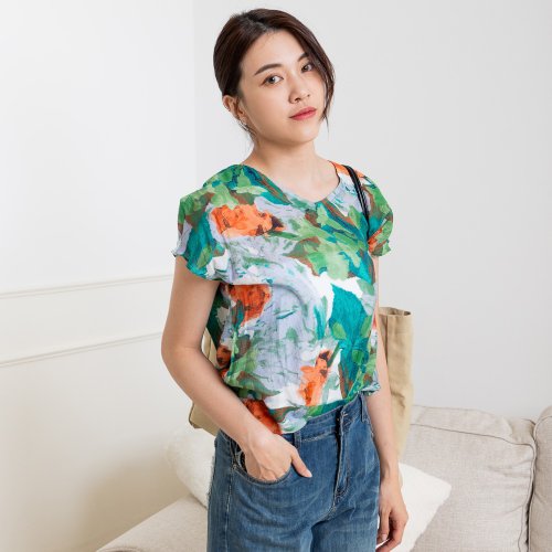 MEDUSA LADY 【MEDUSA】小清新印花天絲棉上衣(M-XL) | 女短袖上衣 涼感上衣