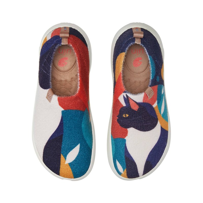 [Uin] Spanish original design | Abstract painted cat 2 Toledo 7 painted casual women's shoes - รองเท้าลำลองผู้หญิง - วัสดุอื่นๆ หลากหลายสี