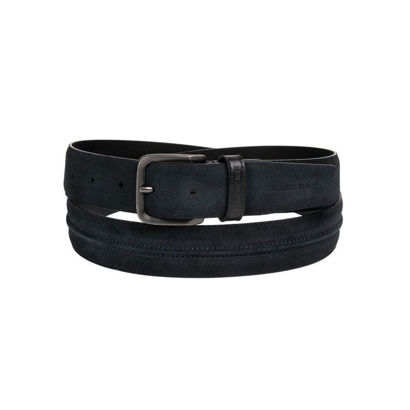 CERRUTI 1881 限量3折  頂級小牛皮皮帶 全新專櫃展示品 - 皮帶/腰帶 - 真皮 藍色