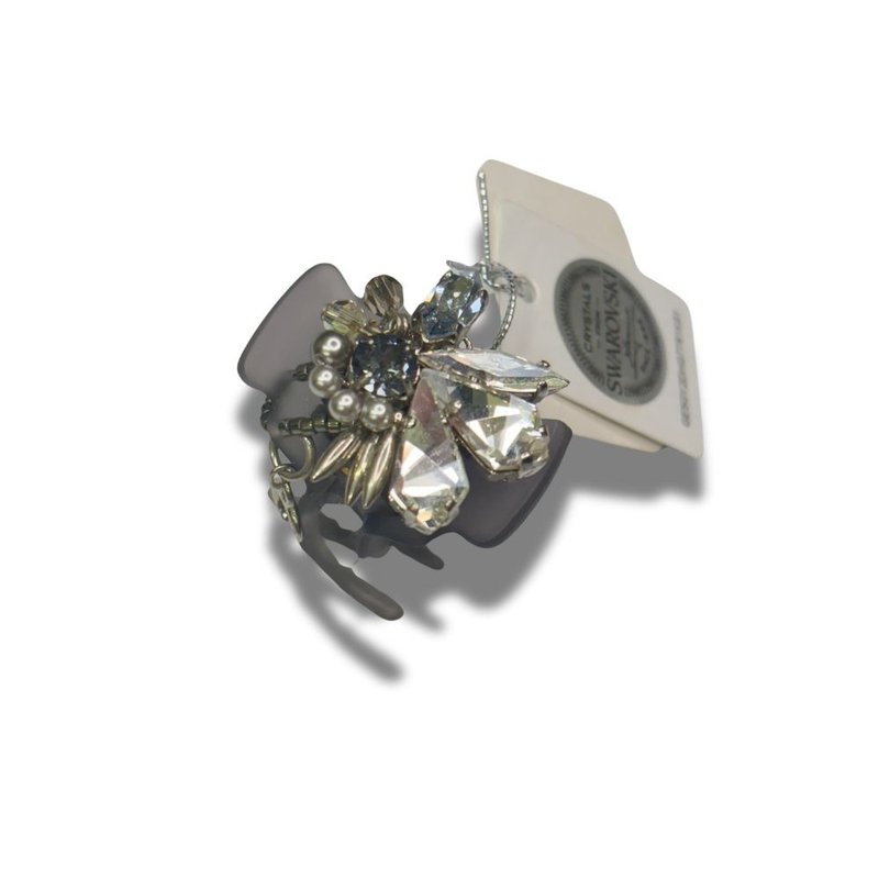 COMPLEX BIZ 水晶 施華洛世奇 甜心夾  灰色 - 髮夾/髮圈 - 樹脂 多色