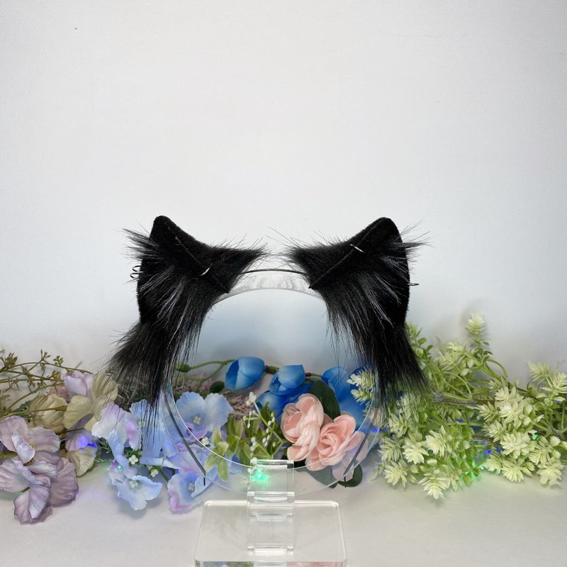 Black cosplay cat ears headband - Hair Accessories - Eco-Friendly Materials Black