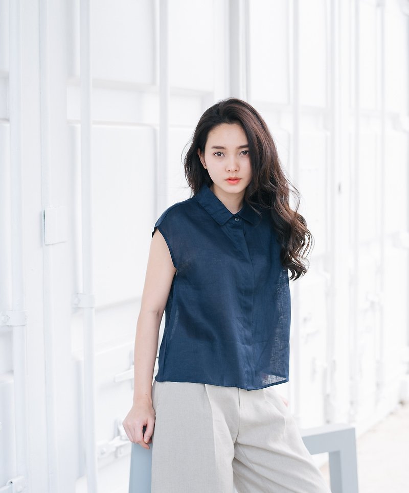 Short Sleeve in BlueTone - Women's Shirts - Cotton & Hemp Blue