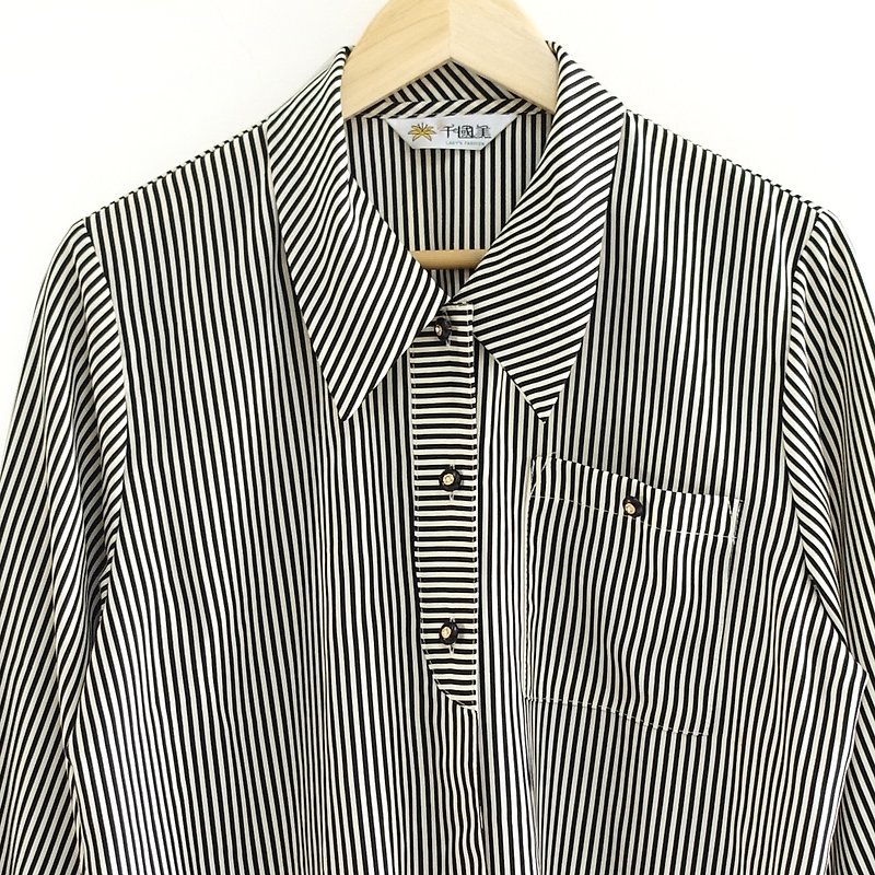 │Slowly | Zebra Lines - Vintage Shirts │vintage. Vintage - เสื้อเชิ้ตผู้หญิง - เส้นใยสังเคราะห์ หลากหลายสี