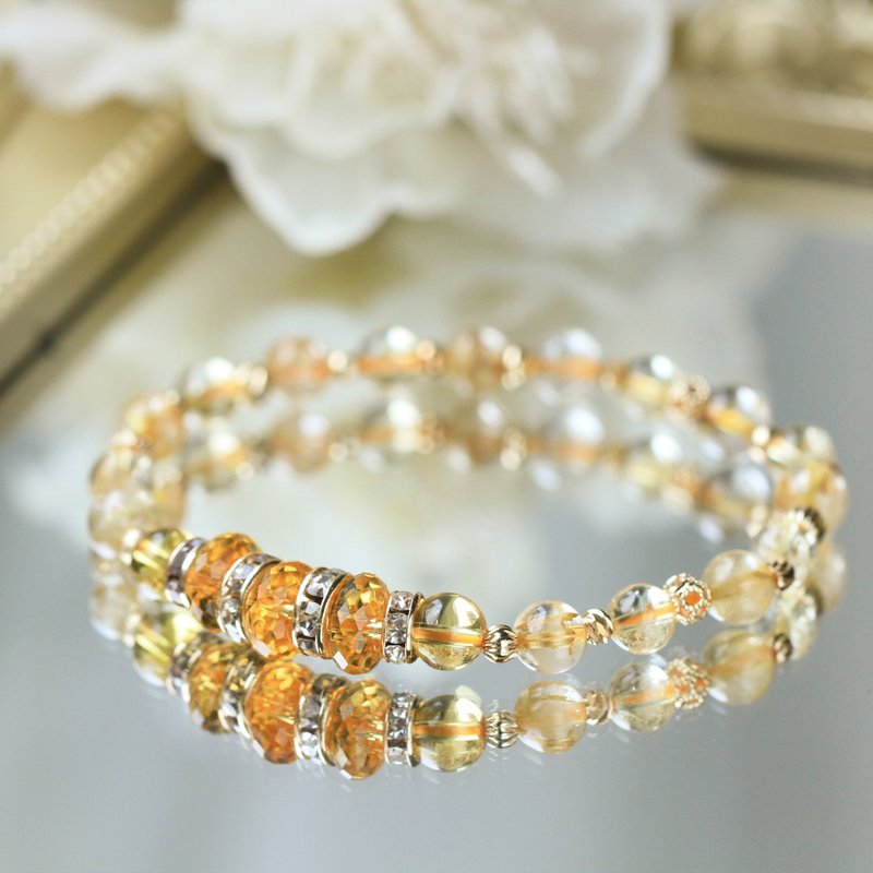 The glory of gold titanium citrine gold rings. Career Achievement, Wealth and Luck Crystal Bracelet - Bracelets - Crystal Gold