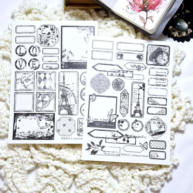 Vintage label paper sticker - 貼紙 - 紙 白色