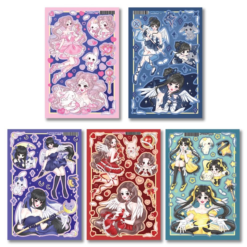Magical angel Cut sticker (5design) - 貼紙 - 紙 