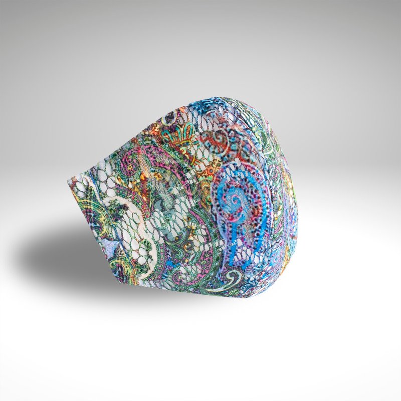 PSNY Samarkand lace blue filtered mask RS01 - Face Masks - Cotton & Hemp Blue