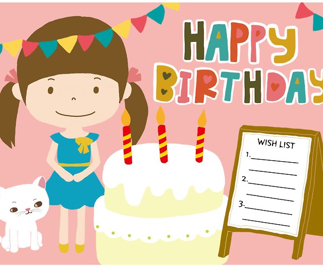 Happy Birthday birthday wish postcard birthday card - สตูดิโอ missy3  การ์ด/โปสการ์ด - Pinkoi
