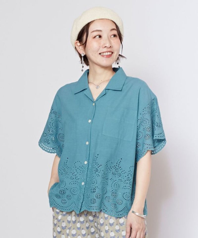 【現貨熱賣】刺繡短版開領襯衫 (四色) IRA-5203 - 女襯衫 - 棉．麻 