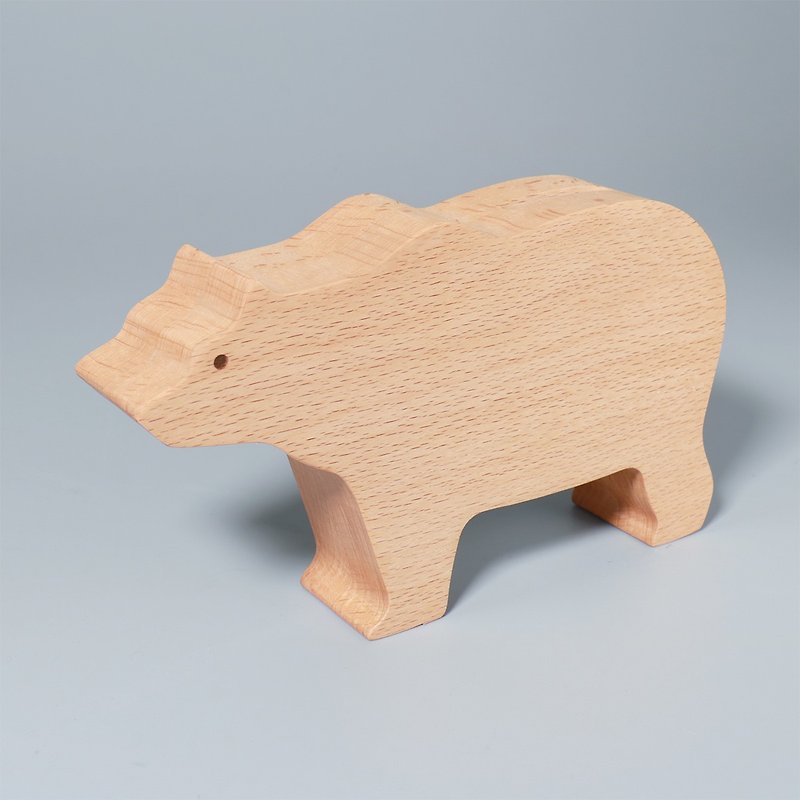 Animal Piggy Bank-Bear - Coin Banks - Wood Orange