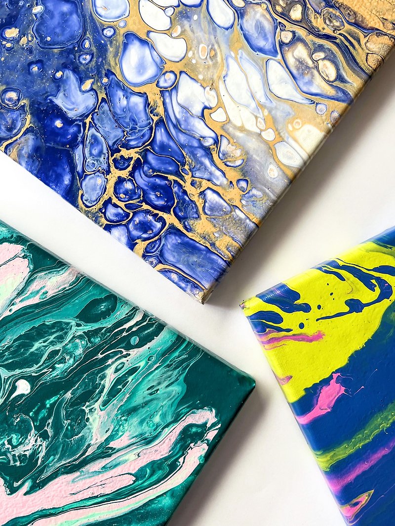 [Customized gift box] Fluid painting gift box | random excellent | gift | handwritten card - Posters - Pigment Multicolor
