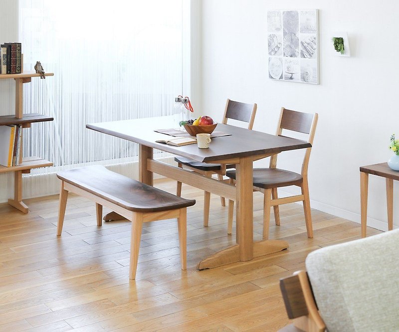 Hida Furniture Ibata Interior Sign dining table wave scallop legs - โต๊ะอาหาร - ไม้ สีนำ้ตาล