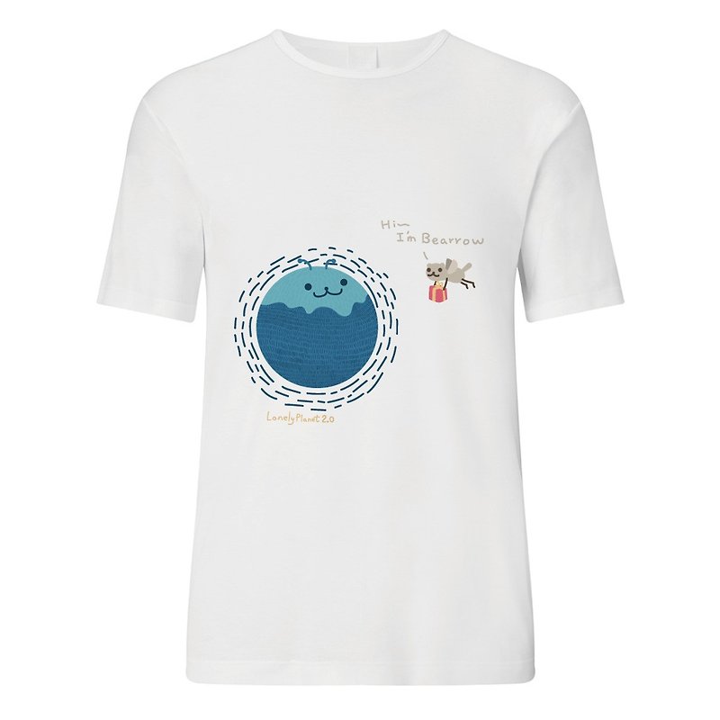 Lonely Cotton T-Lonely Planet and Bear Sparrow-Customized cannot be returned - Unisex Hoodies & T-Shirts - Cotton & Hemp White