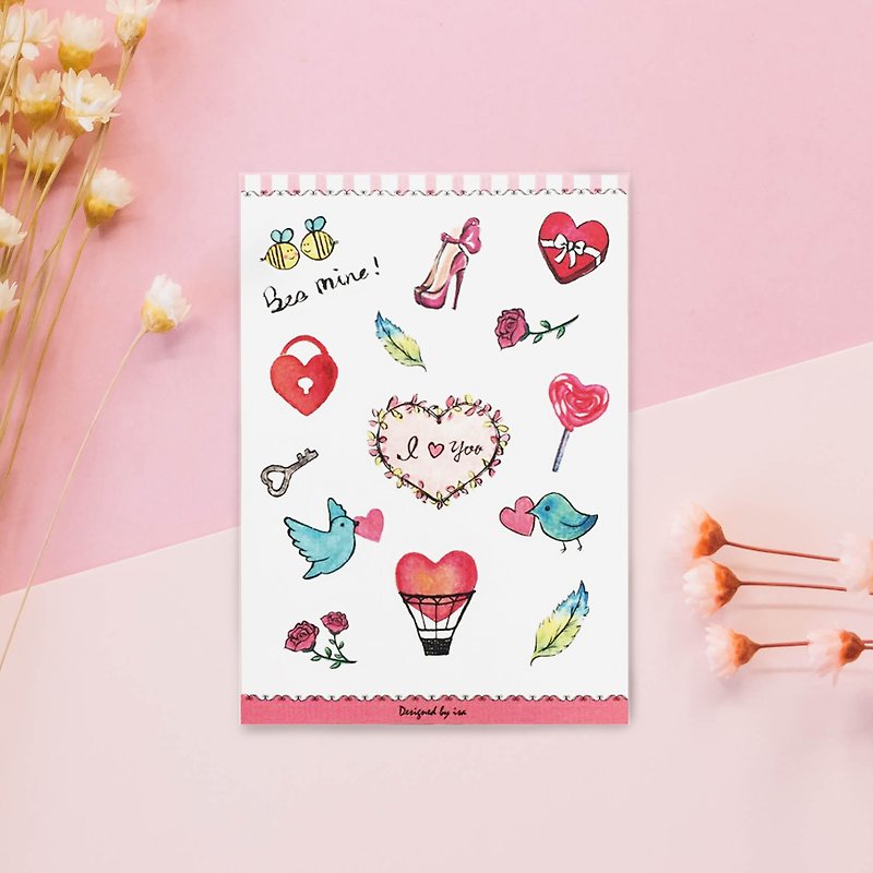 Colorful love people and paper stickers - Stickers - Paper Pink